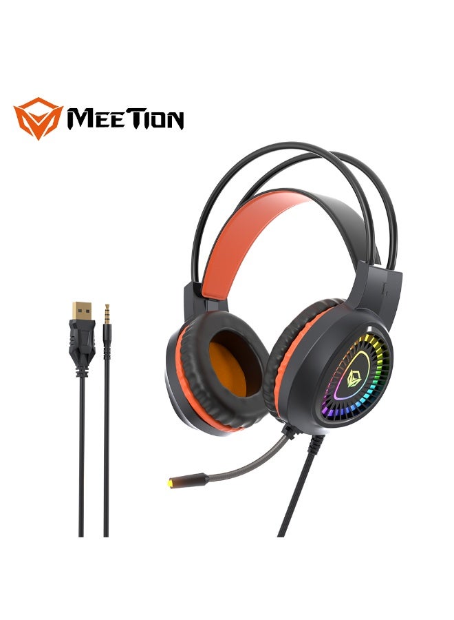 ميشين مجموعة ألعاب ميتيون C505: ماوس، لوحة مفاتيح، وسماعة رأس ستيريو مع لوحة ماوس، منفذ 3.5 ملم/USB، ميكروفون، لوحة مفاتيح متعددة الوسائط USB بإضاءة خلفية ملونة، ماوس ألعاب بدقة تصل إلى 3200 نقطة في البوصة مع إضاءة خلفية متغيرة. - Image 3