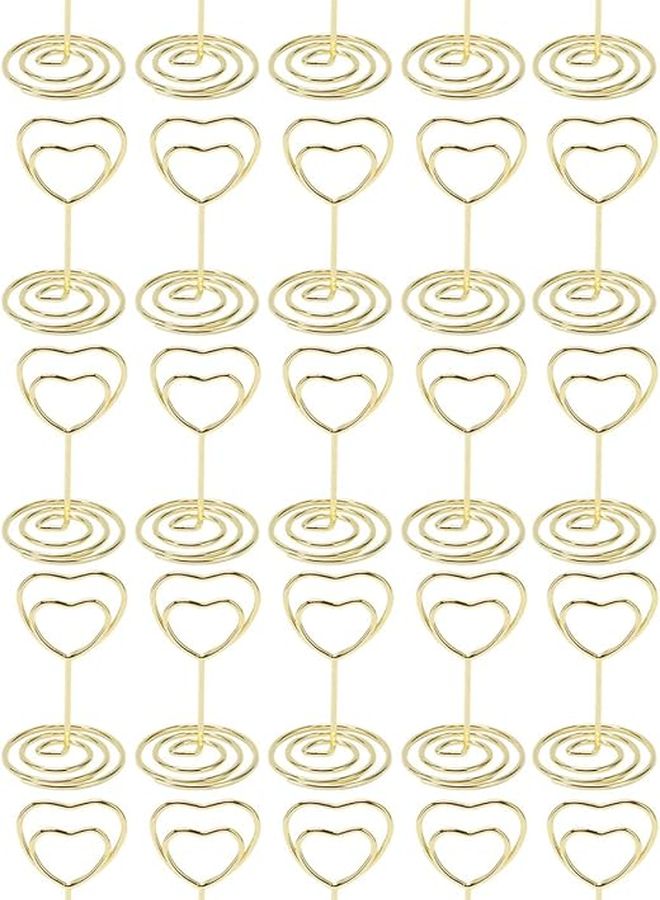 Gold Metal Table Number Holders 25Pcs Wedding Place Card Stands With Stable Base - Image 1