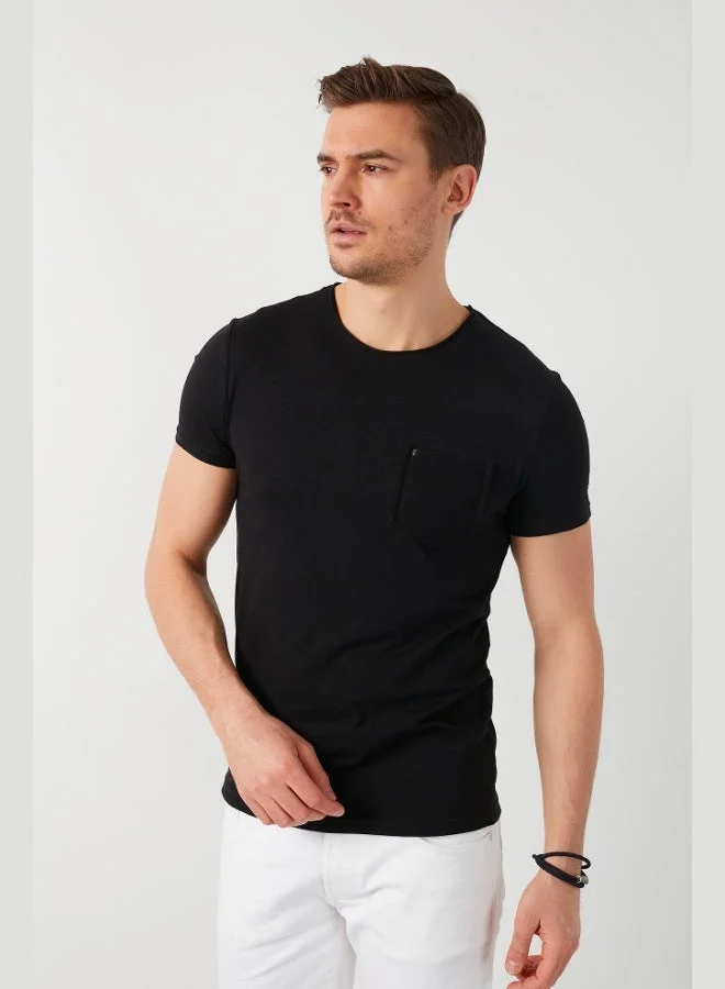 Buratti 100% Cotton Slim Fit Crew Neck Pocket T Shirt Men's T SHIRT 5902000