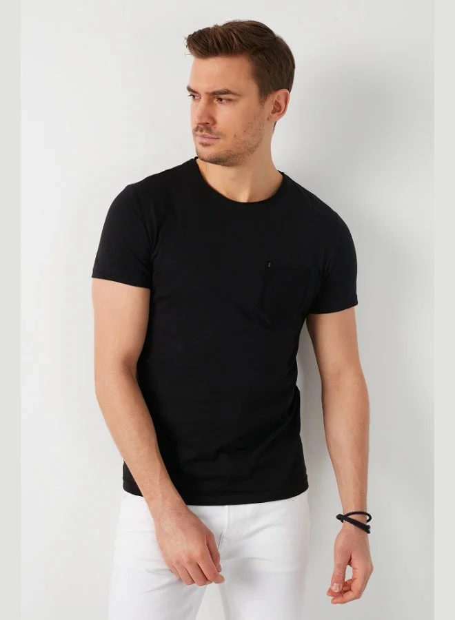 Buratti  Buratti 100% Cotton Slim Fit Crew Neck Pocket T Shirt Men's T SHIRT 5902000 for Men | Best Price UAE