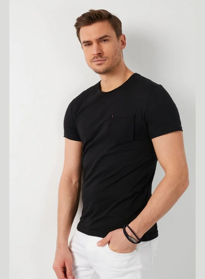 Buratti  Buratti 100% Cotton Slim Fit Crew Neck Pocket T Shirt Men's T SHIRT 5902000 for Men | Best Price UAE