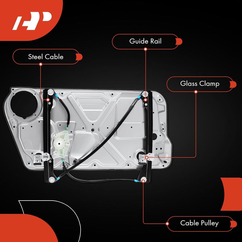A-Premium Power Window Regulator Without Motor for Volkswagen Beetle 1998-2010 Front Passenger Side - Image 5