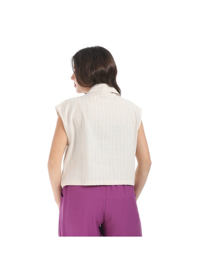 Cocktail 3633-shirt-beige-narrow strips - Image 3
