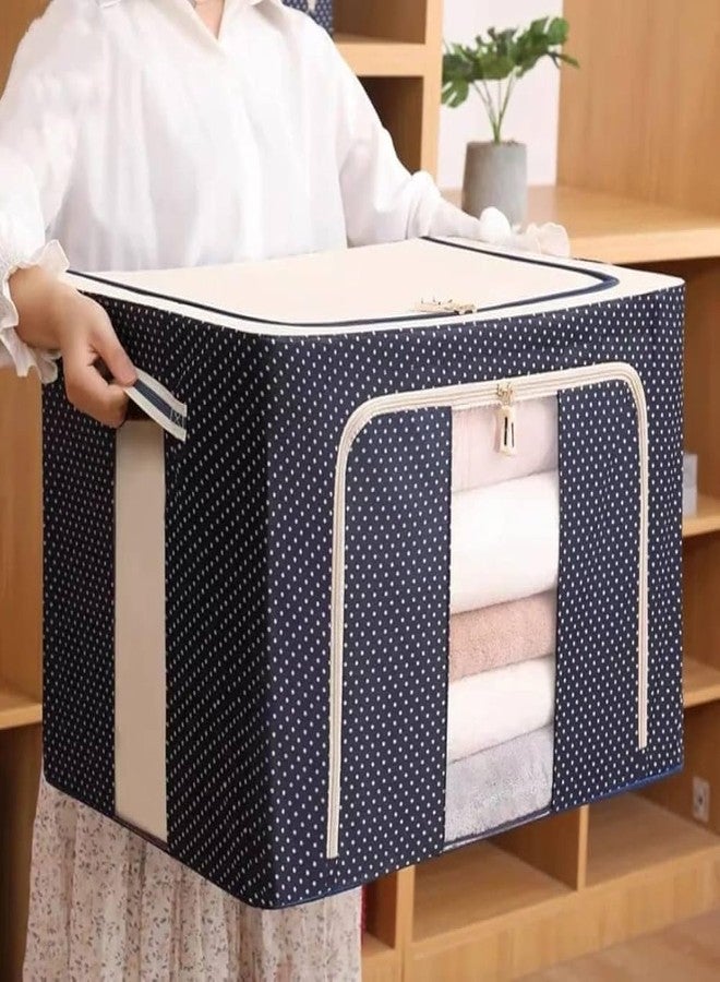 ELLEZZA Multipurpose Plastic Rectangular Storage Boxes with Locks and Handle Matte Finish for Saree, Laptop, Books (set of 1, 66 L STORAGE BAG) - Image 4