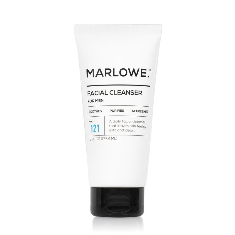 MARLOWE No 121 Facial Cleanser 6 oz Daily Mens Face Wash with Natural Extracts  Antioxidants Soothes Purifies Refreshes Thick Lather Fresh Woodsy Scent