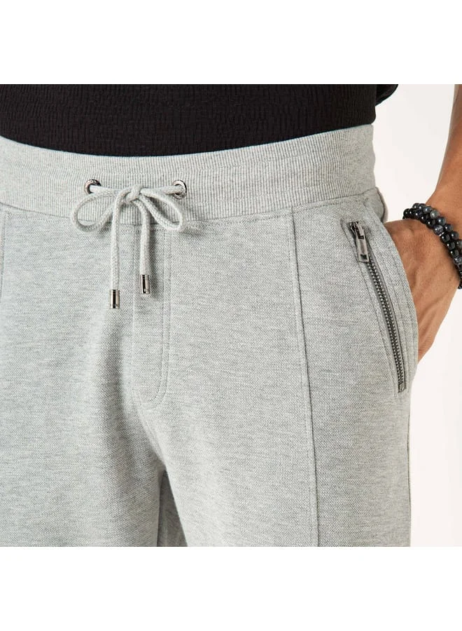 Iconic Iconic Textured Joggers with Drawstring Closure and Pockets