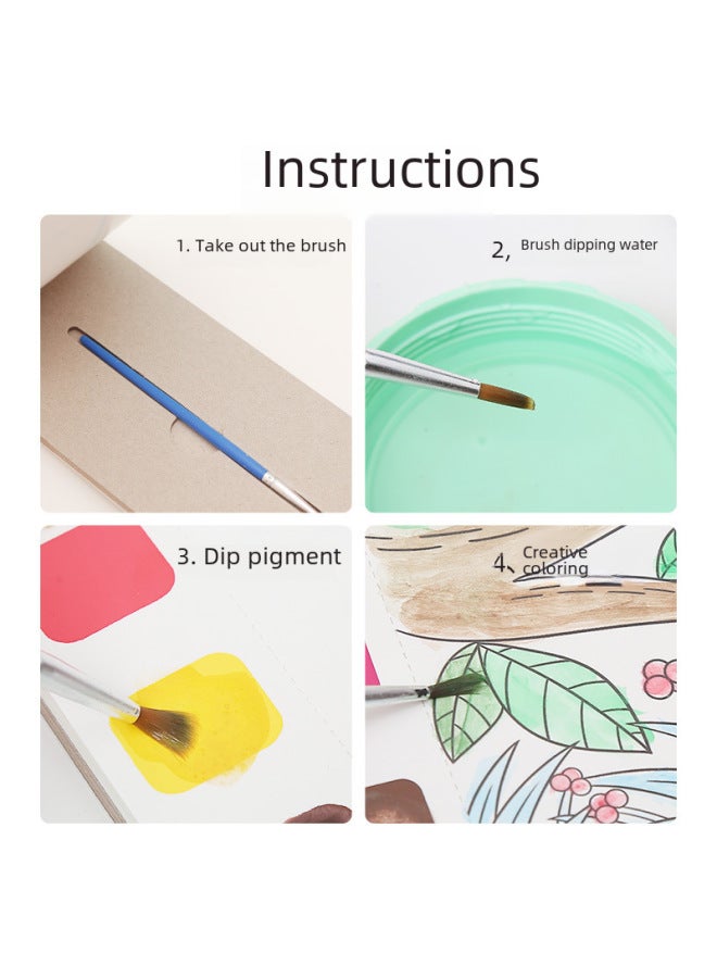 Painted Fish Children's Coloring Book Children's Graffiti Painting Book Watercolor Paper Coloring Book Children's Art Students Bring Their Own Paint Painting Book - Image 4