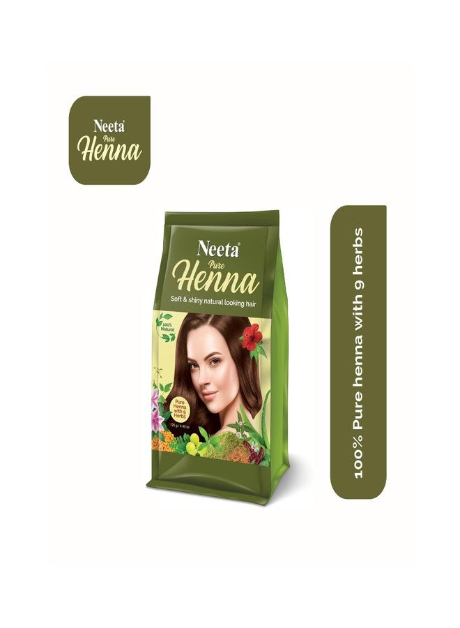 Neeta Pure Henna Powder for Hair with 9 Natural Herbs 125g Pack of 3, 100% Henna Mehndi for Soft & Shiny Looking Hair - Image 2