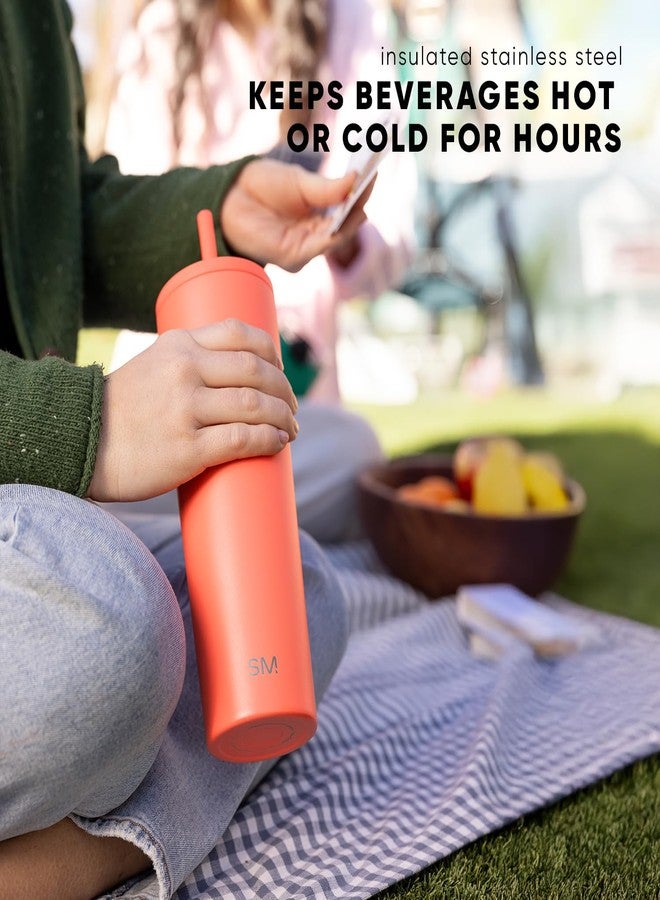 Simple Modern كوب بسيط حديث معزول بغطاء وقشة | كوب قهوة مثلجة قابل لإعادة الاستخدام زجاجة ماء من الفولاذ المقاوم للصدأ | هدايا للنساء والرجال لها وله | مجموعة كلاسيكية | 28 أونصة | رمادي ثلجي - Image 5