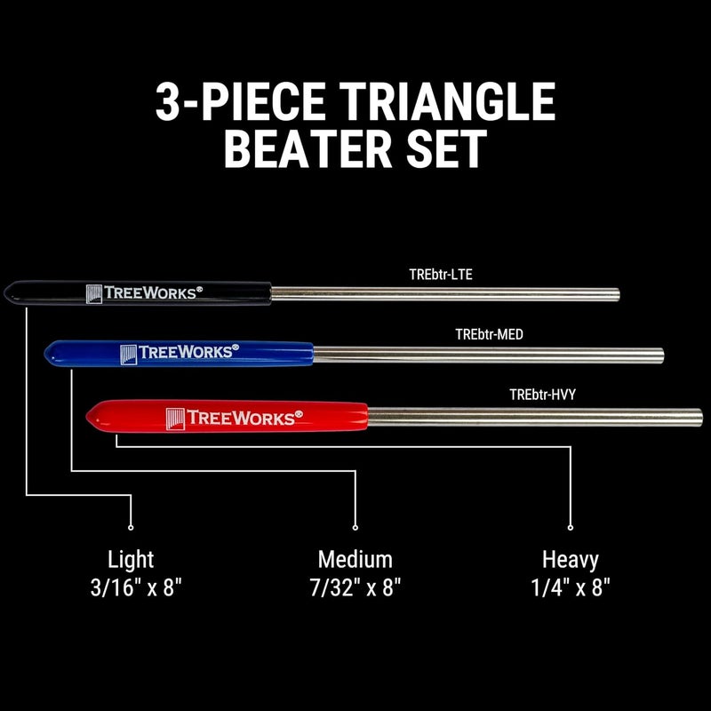 TreeWorks Chimes Triangle Beaters Set of 3 – MADE IN USA – Stainless Steel Strikers – Professional Percussion Musical Instrument Accessory - Image 2