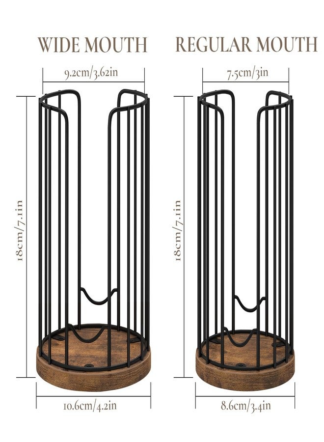 BCOZLUX Mason Jar Lid Organizer, 2-Pack Mason Jar Lid Holder with Wood Base & Metal Frame, Mason Jar Lid Storage Accessories for Kitchen Countertop or Cabinet, Fit Mason/Canning/Bamboo Lids - Image 2