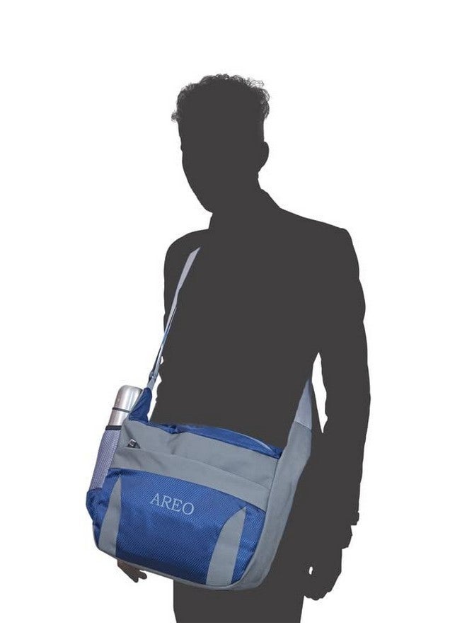 AREO Sling Cross Body Travel Office Business Messenger Shoulder Bag for Men & Women, Sturdy messanger for collage, messanger bag made of Polyester Dark Blue - Image 5