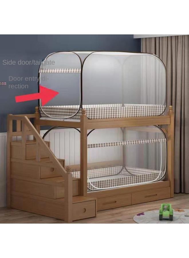 Bluejw Single Bed Mosquito Net Student Dormitory Foldable 0.91.2 Upper And Lower Yurt M Side Door Installation Square Roof Free 1.0 - Image 1