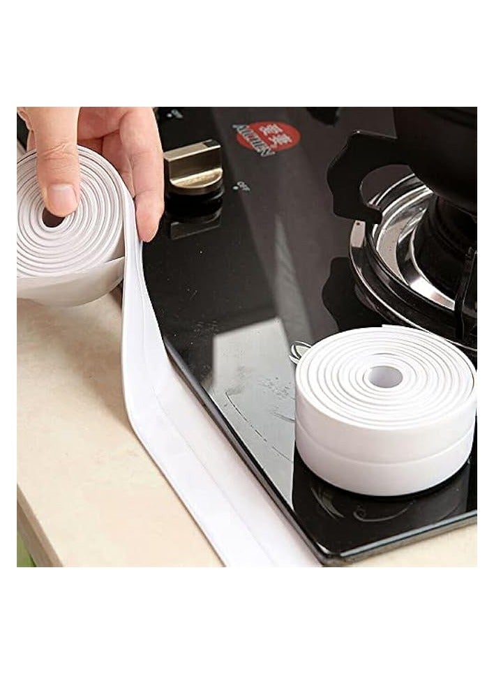 erorex Caulk Tape Waterproof Self Adhesive, 2 Rolls White Caulking Sealant Strip for Kitchen, Countertop, Bathroom, Sink, Bathtub, Toilet, Floor Wall Edge Protector with Sealing Tool (1.5" x 10.5Ft) - Image 3