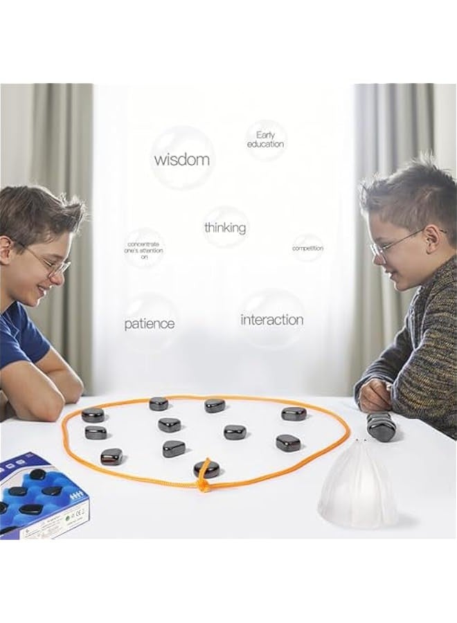 Magnetic Chess Game, Magnet Game with String, Multiplayer Magnetic Chess Game with Stones, Fun Table Top Magnet Chess Game  - Image 2