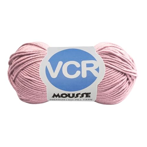 VCR 4ply Bubble Gum Pink Yarn, 100 Grams Hank, 190 Meters Length, Acrylic Ball for Crochet and Knitting, Soft Crosia Threads, Pack of 1 Yarn, Suitable for DIY Crafts - Image 1