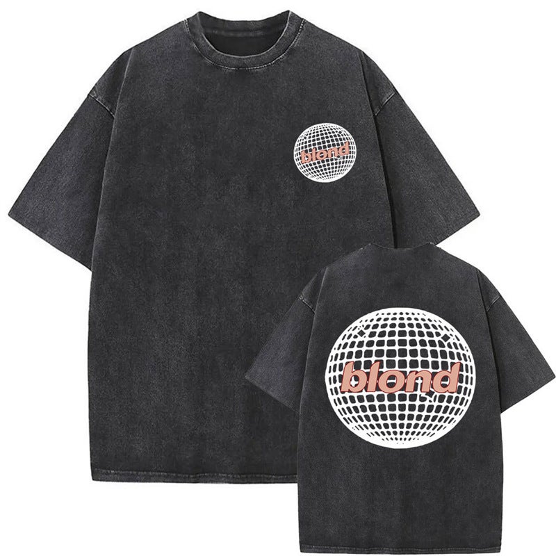 Washed Vintage Frank Fashion T-Shirts Blond Self Control Gra - Image 1