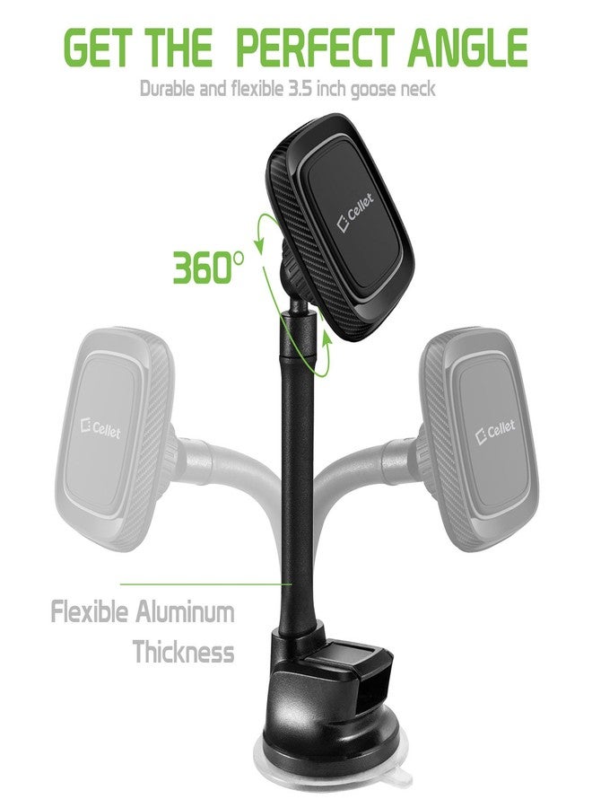 Cellet Car Phone Mount Holder Universal Phone Car Dashboard & Windshield Magnetic Phone Mount Holder with Goose-Neck Compatible with Smartphones iPhones Samsung Galaxy LG Motorola Moto Google Pixel - Image 5
