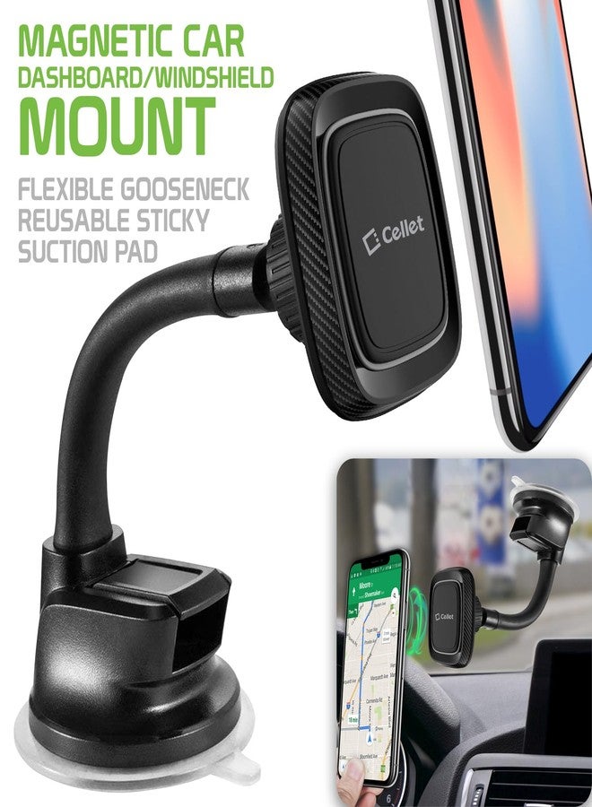 Cellet Car Phone Mount Holder Universal Phone Car Dashboard & Windshield Magnetic Phone Mount Holder with Goose-Neck Compatible with Smartphones iPhones Samsung Galaxy LG Motorola Moto Google Pixel - Image 2