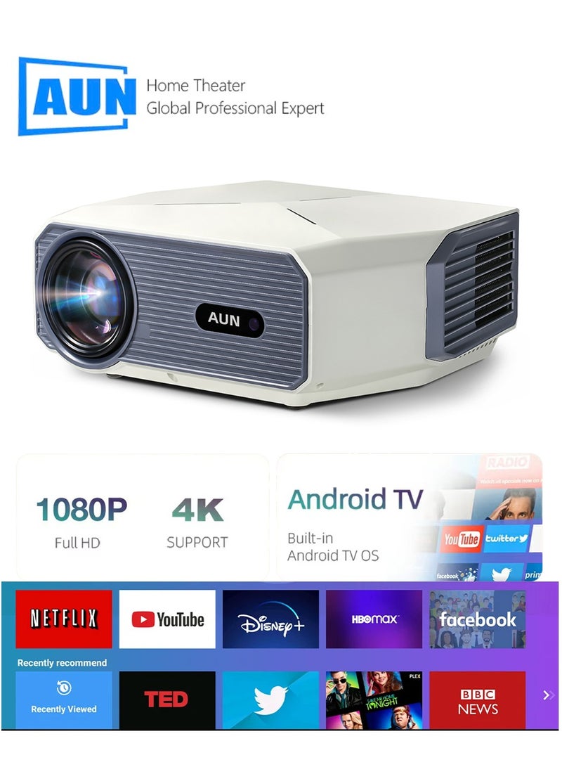 أون جهاز عرض AUN A004 Pro Android محمول بدقة 4K جهاز عرض فيديو سينما منزلية عالي الدقة 1080 بكسل بتركيز كهربائي - Image 1