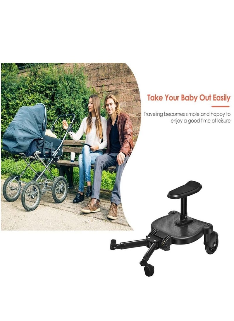 WALALLA - Portable Multifunctional Two Wheel Design Universal Stroller Buggy Standing Board with Seat - Image 1