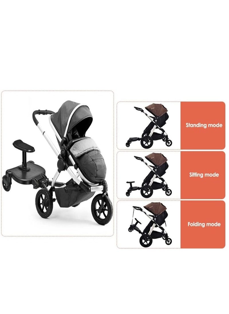 WALALLA - Portable Multifunctional Two Wheel Design Universal Stroller Buggy Standing Board with Seat - Image 1