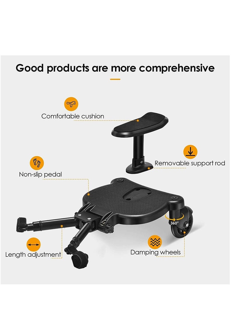 WALALLA - Portable Multifunctional Two Wheel Design Universal Stroller Buggy Standing Board with Seat - Image 1