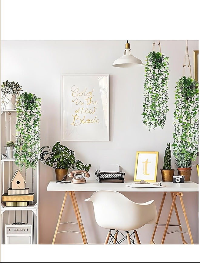 هوب زوزا نباتات الأوكالبتوس الاصطناعية المعلقة في أواني - Image 4