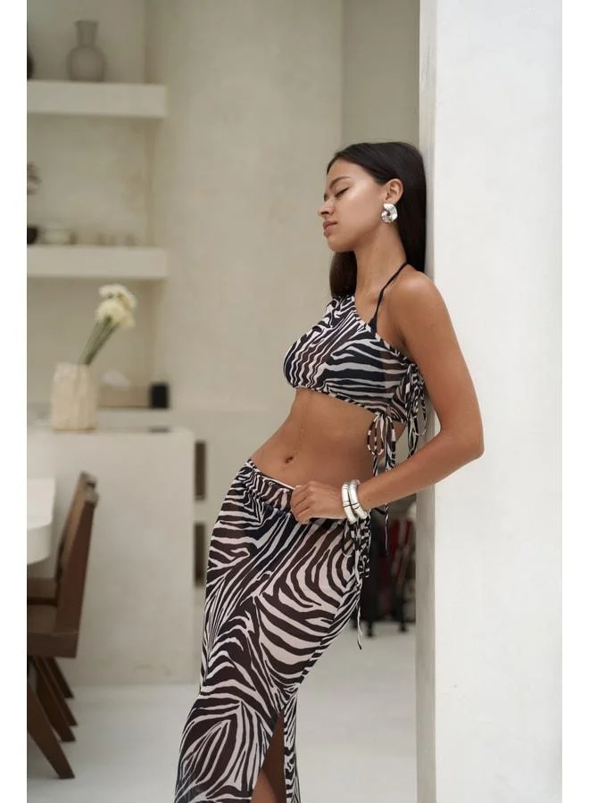 Bohemai  Efthimos One-Shoulder Black Crop Skirt Set for Women | Best Price UAE