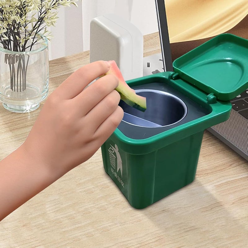 Small Trash Can, Bathroom Waste Bins, Wall-Mounted Garbage Container, Creative Storage Box, Covered Bin for Window Sill Balconies Bedroom Toilet Home Tables Kitchen Use, 4.33x3.74 inches - Image 4
