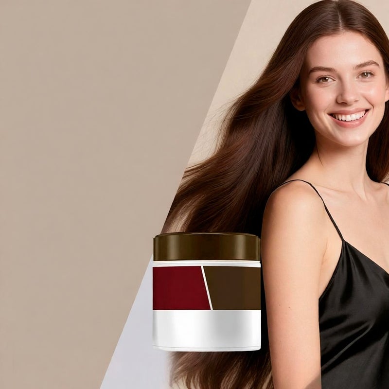 Hair care and color correction hair mask nourishes and softens hair, moisturizes and locks colors, and is lightweight and shiny  brown - Image 4