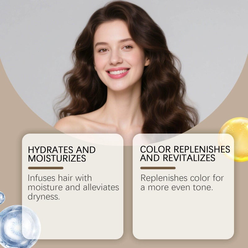 Hair care and color correction hair mask nourishes and softens hair, moisturizes and locks colors, and is lightweight and shiny  brown - Image 2