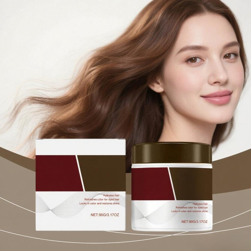 Hair care and color correction hair mask nourishes and softens hair, moisturizes and locks colors, and is lightweight and shiny  brown - Image 3