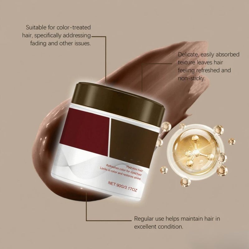 Hair care and color correction hair mask nourishes and softens hair, moisturizes and locks colors, and is lightweight and shiny  brown - Image 5