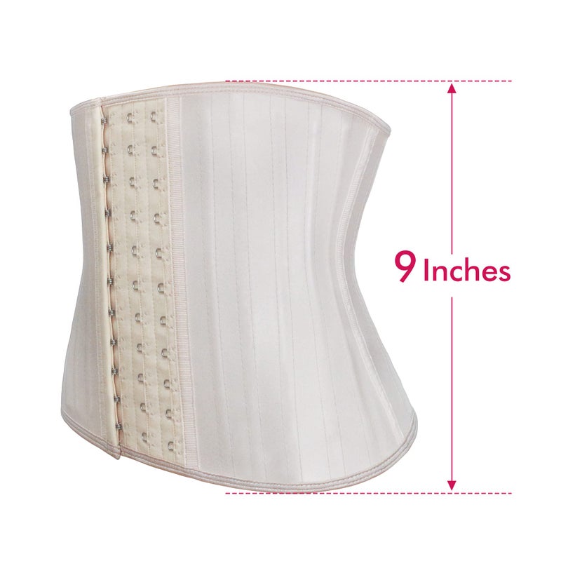 Atbuty Short Torso Waist Trainers Cincher Corset Underbust Body Shaper Latex Sport Girdle (Beige (9'' Short Torso, 25 Steel Bones), 4XS) - Image 3