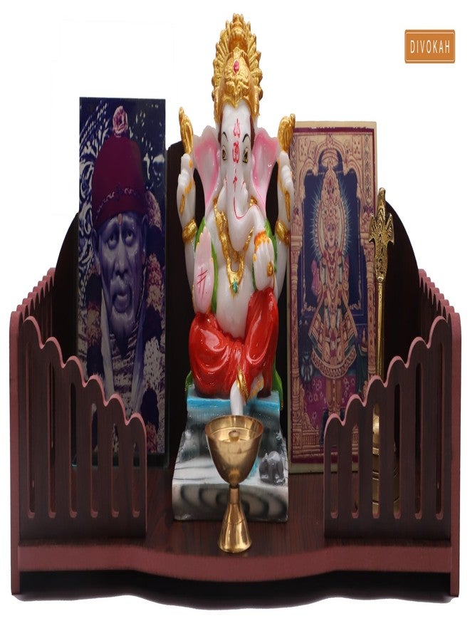DIVOKAH® MDF Wooden Temple/Wooden chowki/Laddo Gopal Jhula/Swing/God singhasan (8 MM Plywood Thickness) (BR LNGTMP) - Image 4