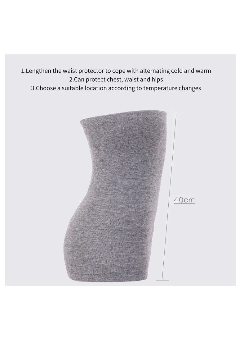 NALACAL Dual Layers Thin Waist Kidney Warmer Bellyband Elastic Lower Back Stomach Belly Wrap Brace Seniors Thermal Lumbar Waist Abdomen Warmer Support for Cold Weather, Deep Grey