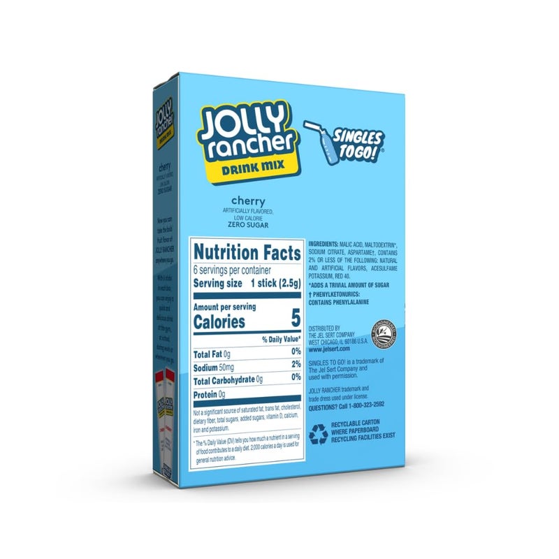 SINGLES TO GO! Jolly Rancher SINGLES TO GO! Cherry, 6 boxes with 6 packets each - 36 total servings - Image 3