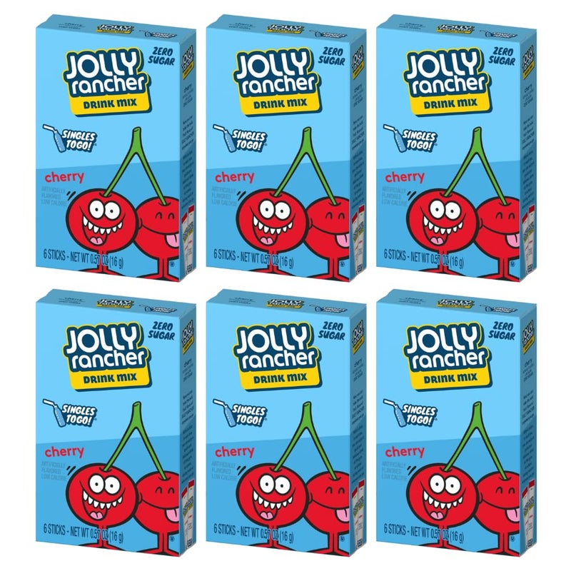 SINGLES TO GO! Jolly Rancher SINGLES TO GO! Cherry, 6 boxes with 6 packets each - 36 total servings - Image 1