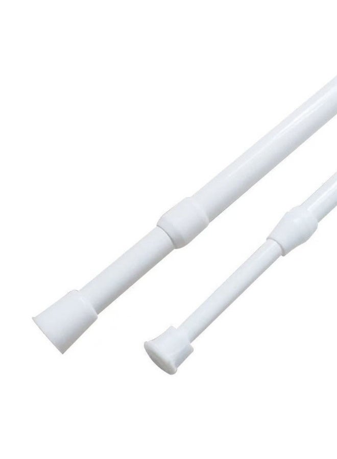2 Pack Spring Tension Curtain Rod Adjustable 70-120cm，2.2 cm Diameter， White，Small Short Expandable Spring Loaded Curtain Tension Rods For Window, Bathroom, Cupboards, Kitchen - Image 1