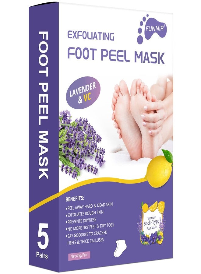 FUNNIR Foot Peeling Mask (5 Pack) Exfoliant for Peeling Off Calluses, Natural Exfoliator for Dry Dead Skin, Callus, Repair Rough Heels Soft Smooth Touch - Image 1