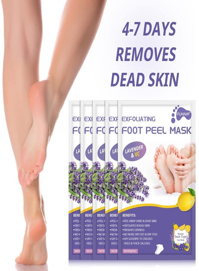 FUNNIR Foot Peeling Mask (5 Pack) Exfoliant for Peeling Off Calluses, Natural Exfoliator for Dry Dead Skin, Callus, Repair Rough Heels Soft Smooth Touch - Image 2