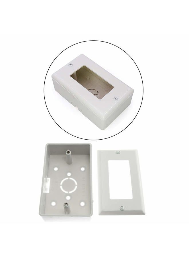 Maxmoral 1-Pack Surface Mounted Switch Socket Backbox with Single Gang Mount Panel - Image 1