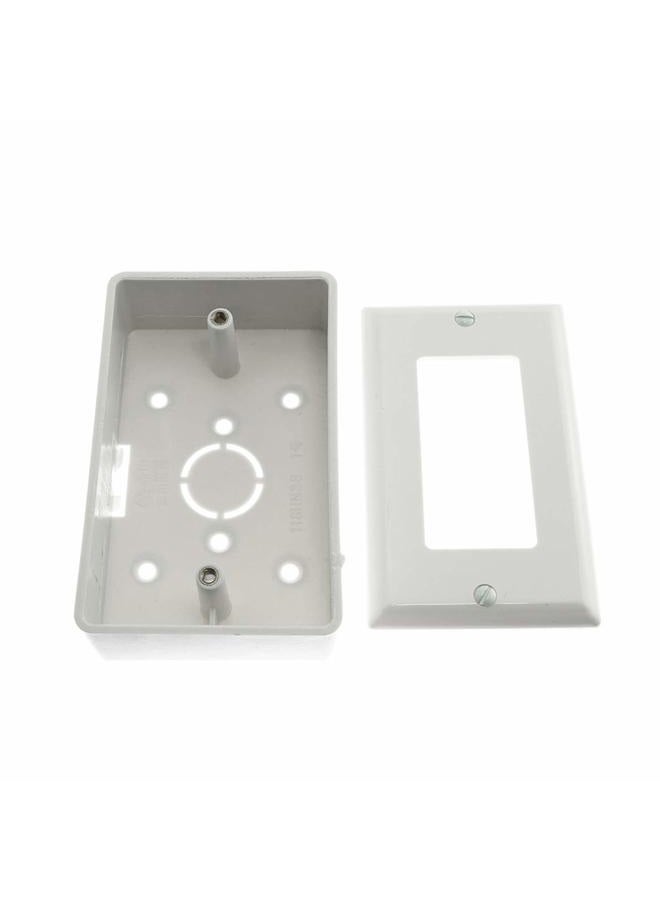 Maxmoral 1-Pack Surface Mounted Switch Socket Backbox with Single Gang Mount Panel - Image 2