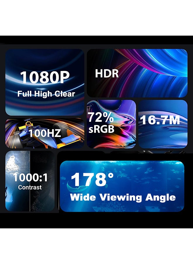 Generic - Portable Monitor 18.5 ''FHD 100Hz Computer Monitor Gaming Monitor Office Monitor for Laptop MacBook Surface PC PS4/PS5 Xbox with stand - Image 1