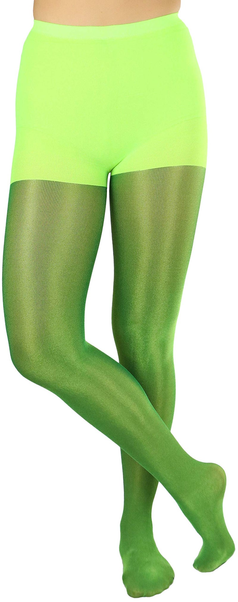 ToBeInStyle Women’s Shine & Shimmer Metallic Pantyhose Opaque Lurex Tights - Neon Green - Image 5