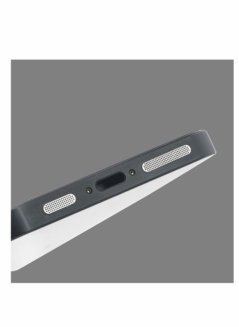 Speaker Mesh Anti Dust Proof Adhesive Sticker Compatible with iPhone Speaker Metal dustproof Sticker (8 Pack) Dust Plugs for iPhone 13/12/12 Pro Max (2pack) (Silver) - Image 2