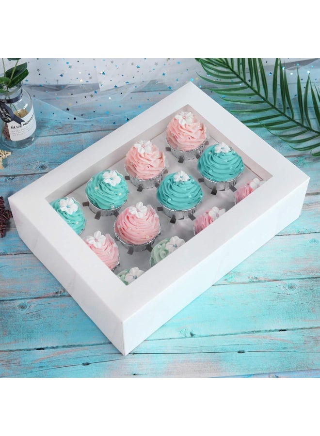 بيوينتي علبة كب كيك ورقية بيضاء، ١٢ عبوة، ١٢ تجويفًا، مع نافذة صغيرة شفافة - Image 4