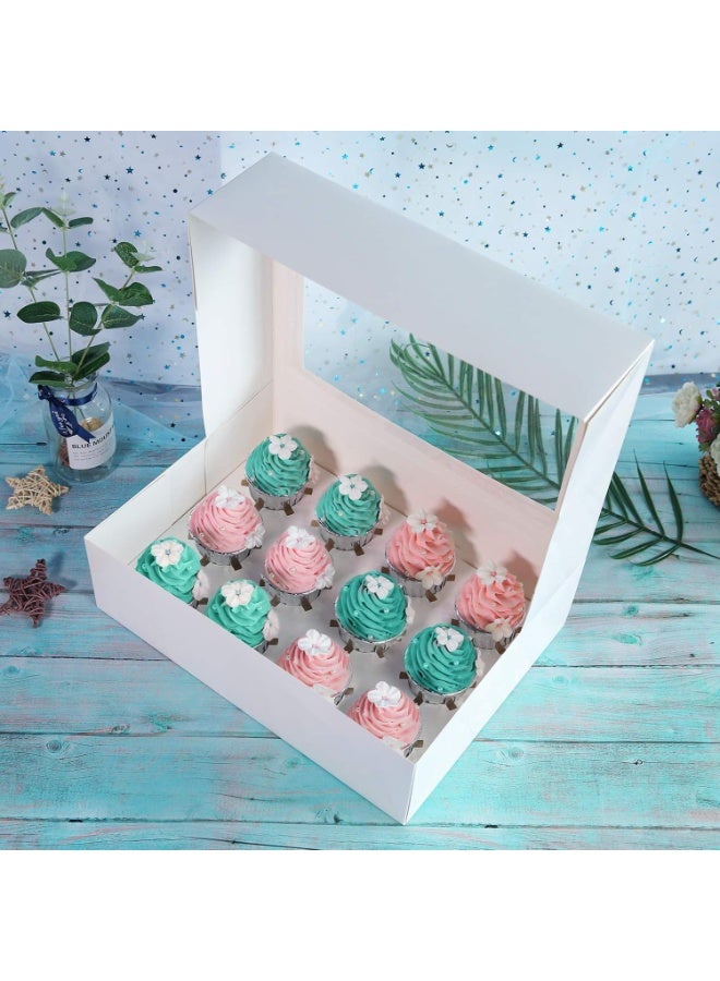 بيوينتي علبة كب كيك ورقية بيضاء، ١٢ عبوة، ١٢ تجويفًا، مع نافذة صغيرة شفافة - Image 5