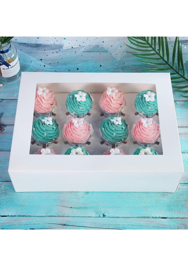 بيوينتي علبة كب كيك ورقية بيضاء، ١٢ عبوة، ١٢ تجويفًا، مع نافذة صغيرة شفافة - Image 3